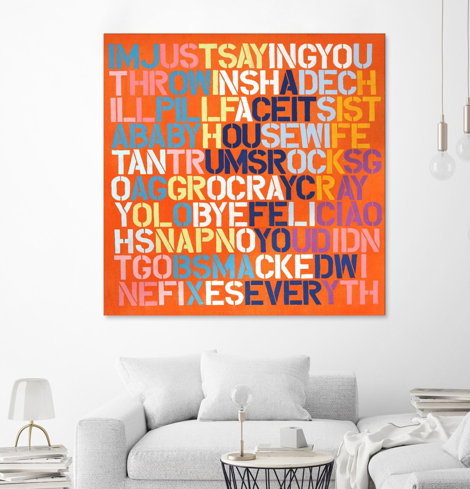 Cray Cray by Daleno Art on GIANT ART - orange abstract writing