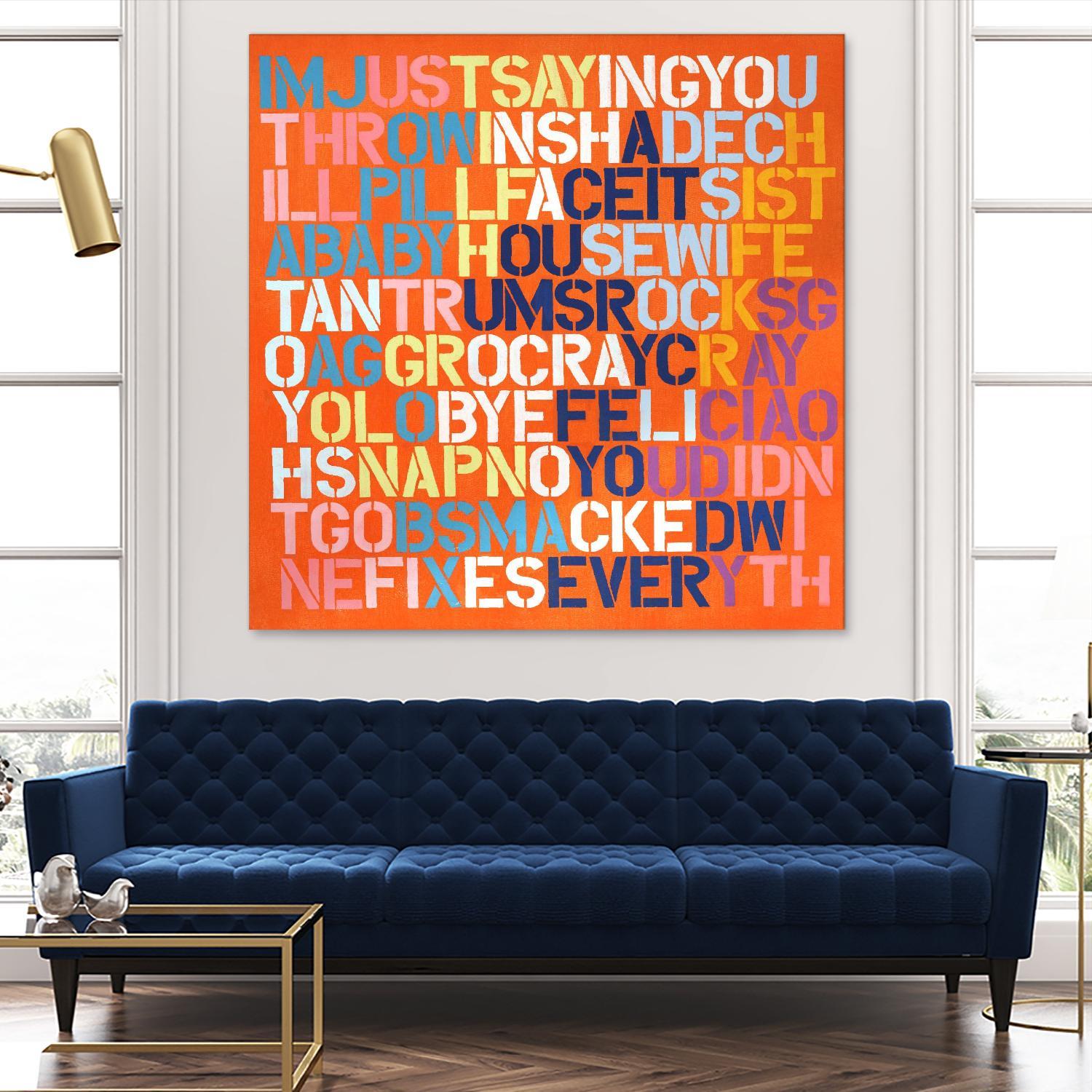 Cray Cray by Daleno Art on GIANT ART - orange abstract writing