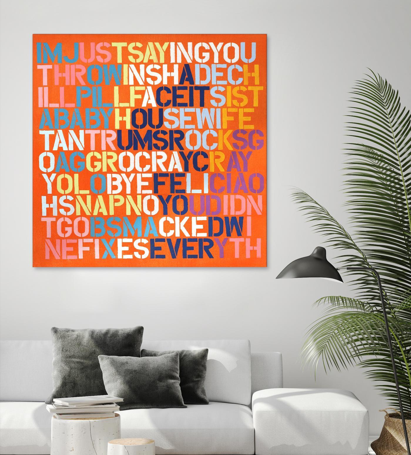 Cray Cray by Daleno Art on GIANT ART - orange abstract writing