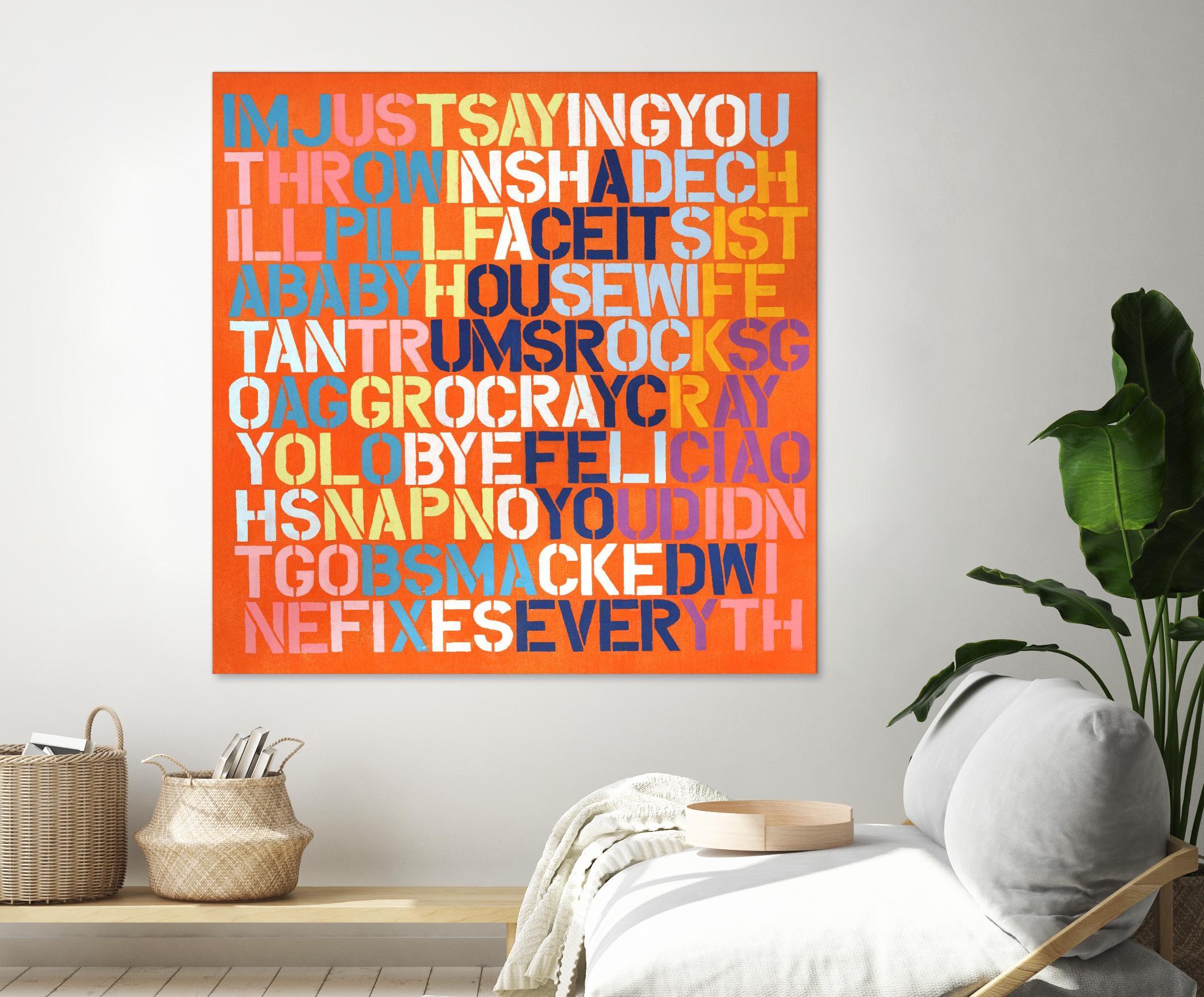 Cray Cray by Daleno Art on GIANT ART - orange abstract writing