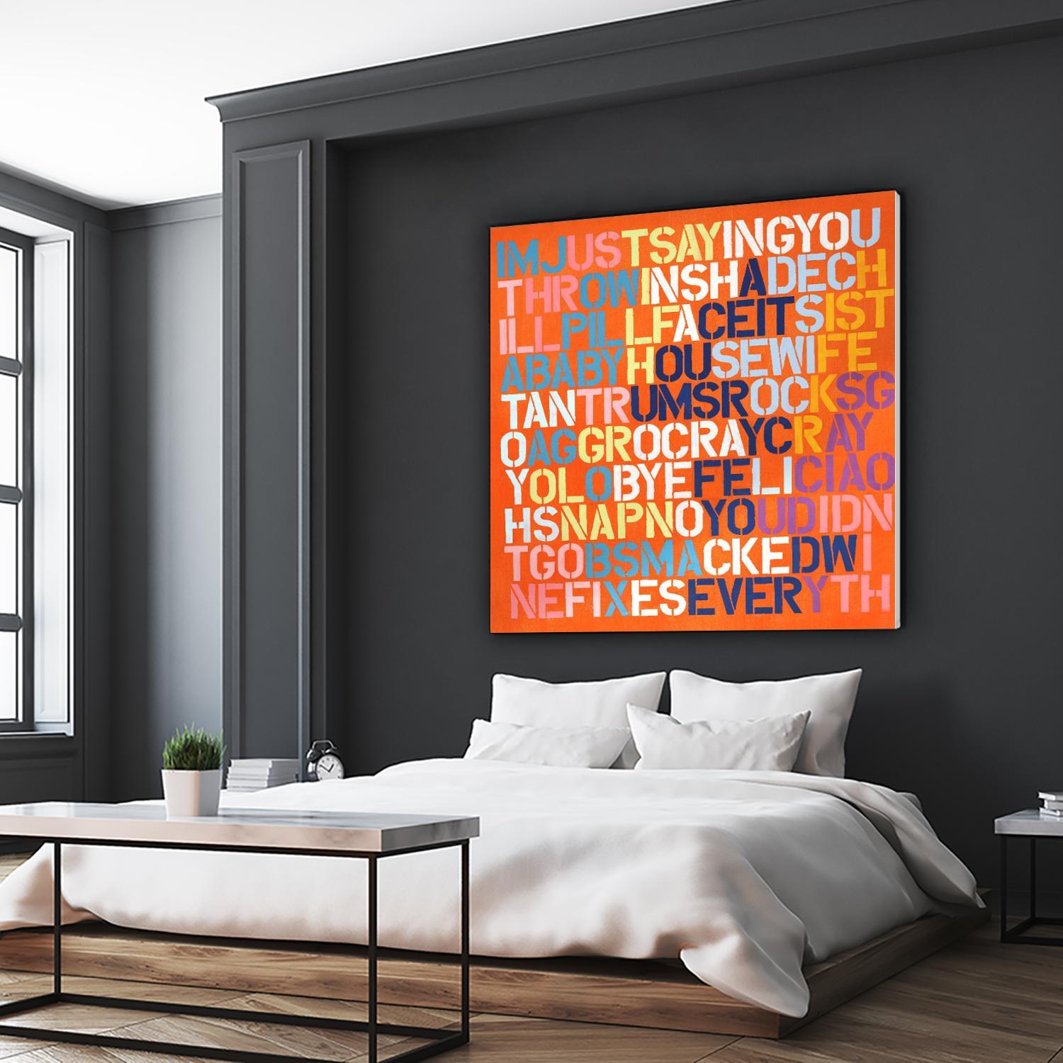 Cray Cray by Daleno Art on GIANT ART - orange abstract writing