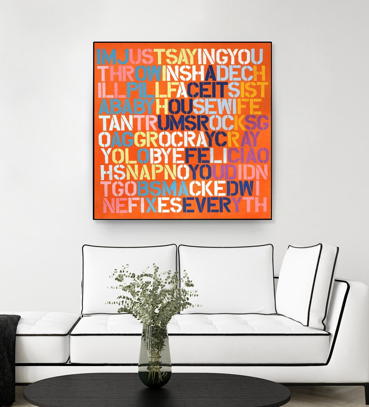 Cray Cray by Daleno Art on GIANT ART - orange abstract writing