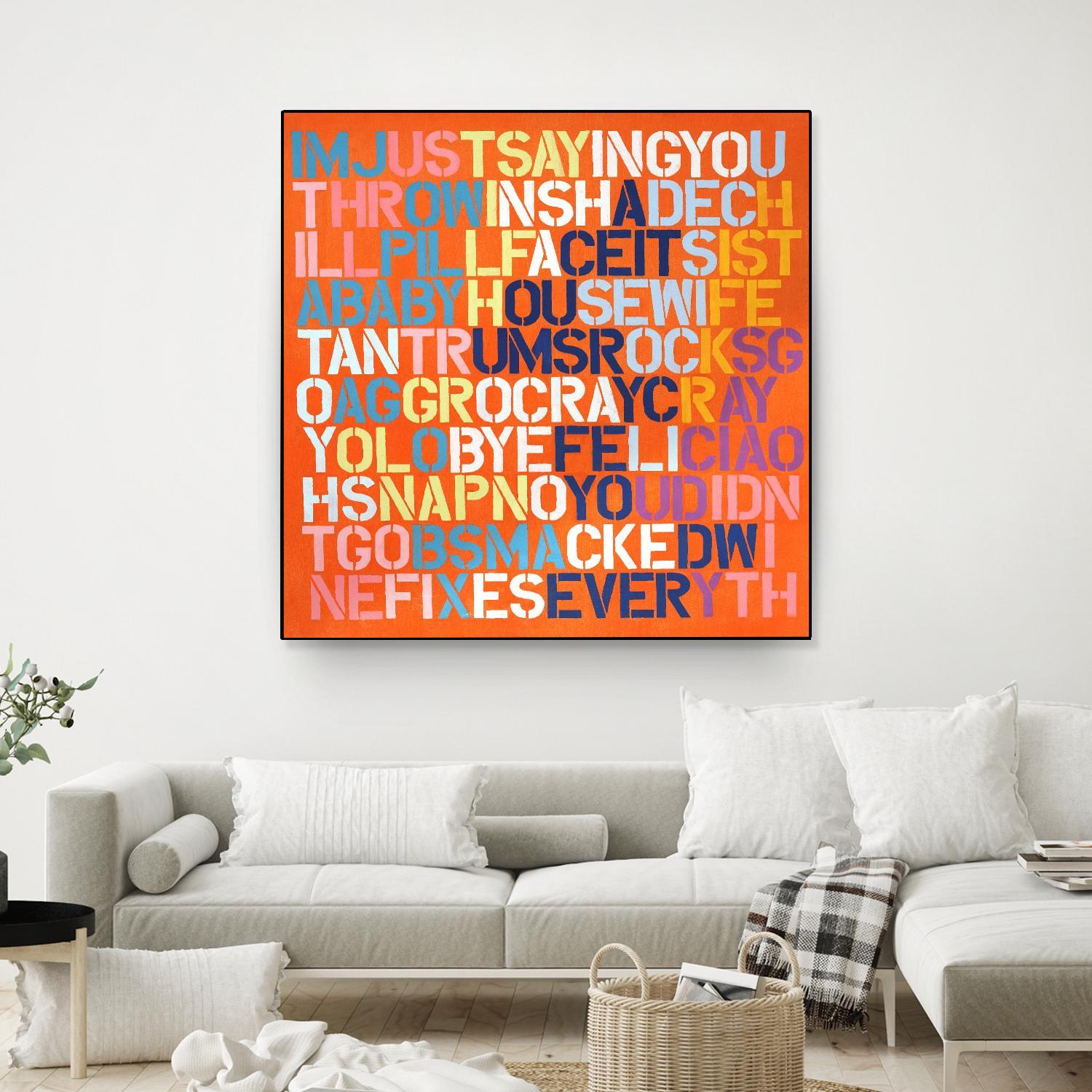 Cray Cray by Daleno Art on GIANT ART - orange abstract writing