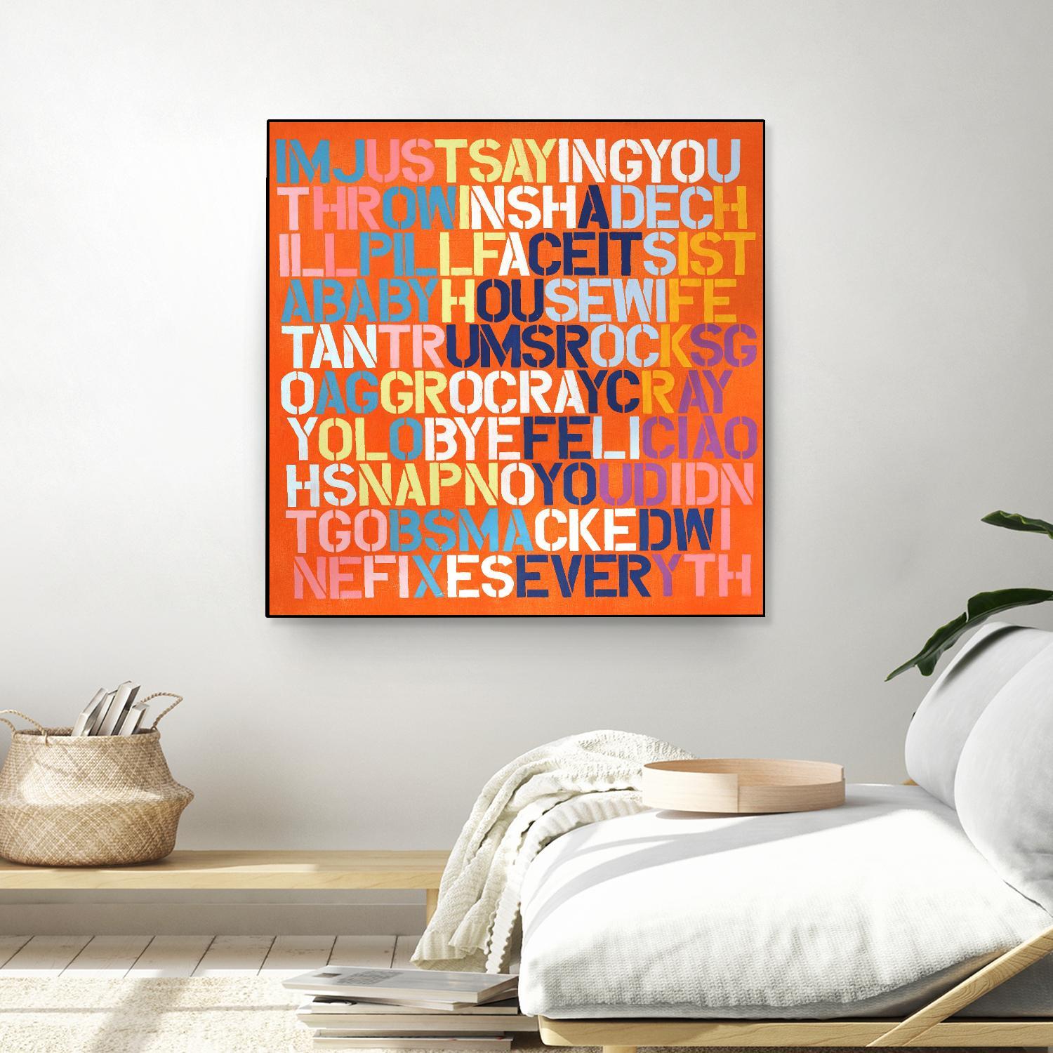 Cray Cray by Daleno Art on GIANT ART - orange abstract writing
