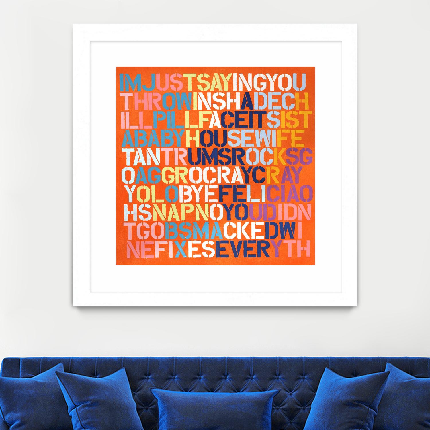 Cray Cray by Daleno Art on GIANT ART - orange abstract writing