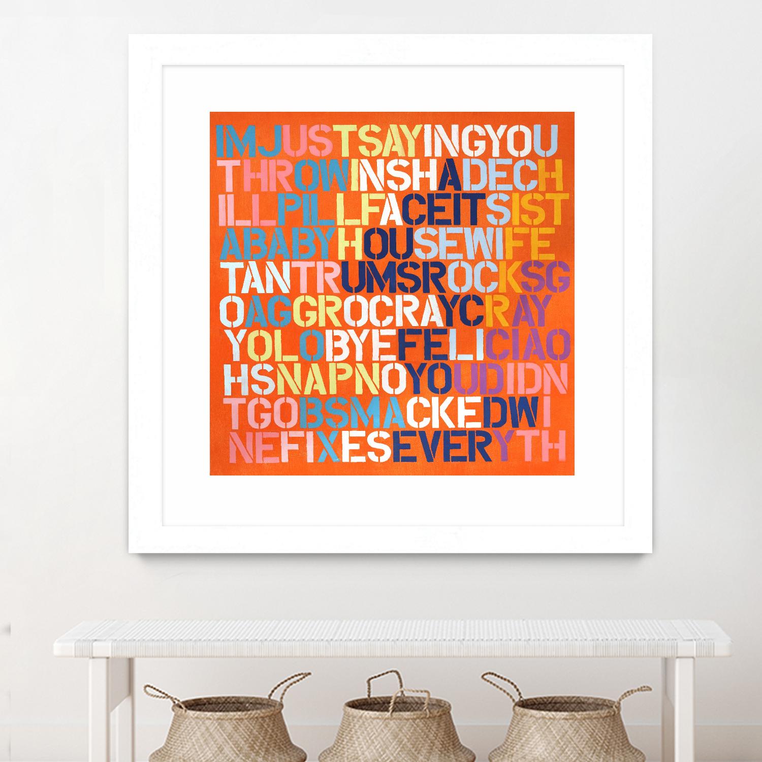 Cray Cray by Daleno Art on GIANT ART - orange abstract writing