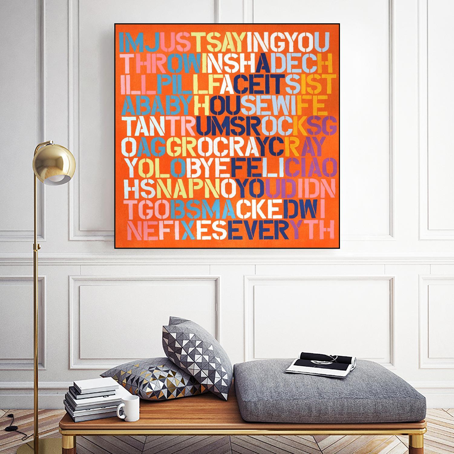 Cray Cray by Daleno Art on GIANT ART - orange abstract writing