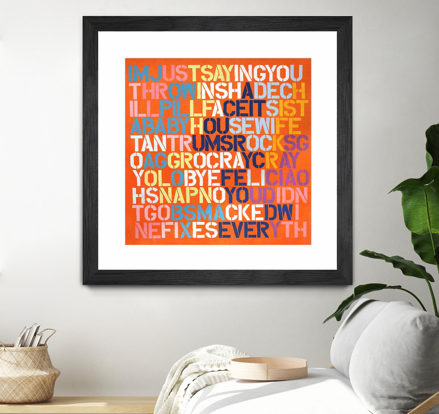 Cray Cray by Daleno Art on GIANT ART - orange abstract writing