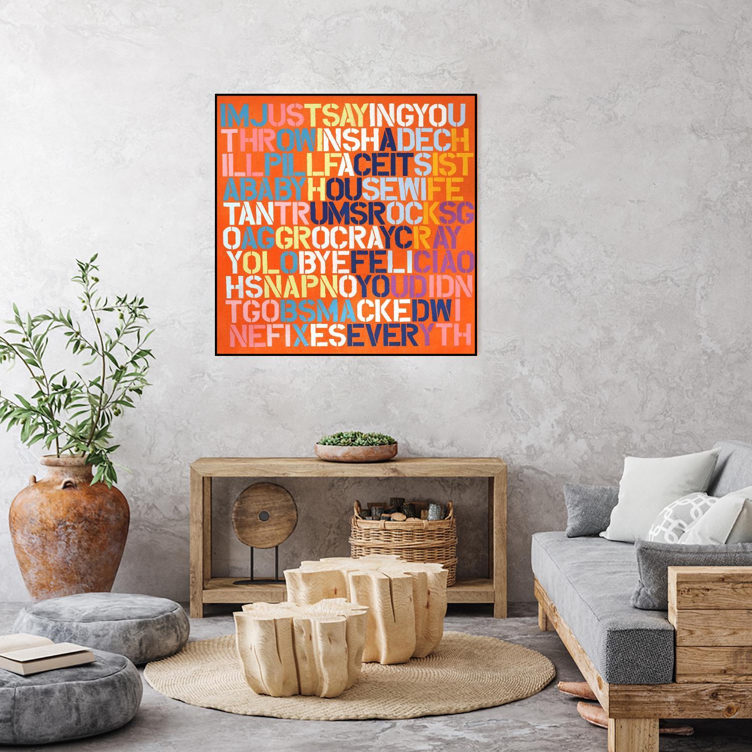 Cray Cray by Daleno Art on GIANT ART - orange abstract writing