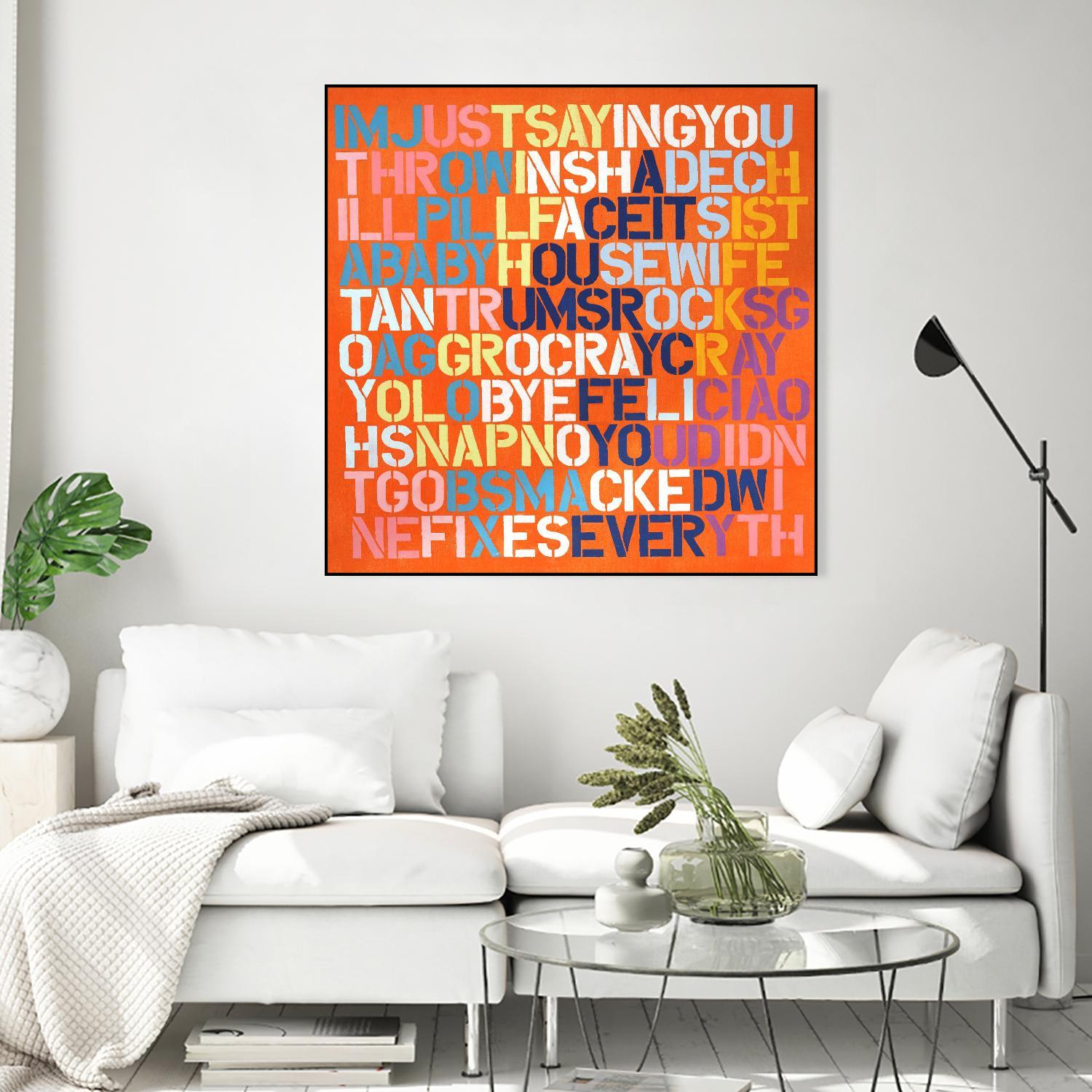 Cray Cray by Daleno Art on GIANT ART - orange abstract writing