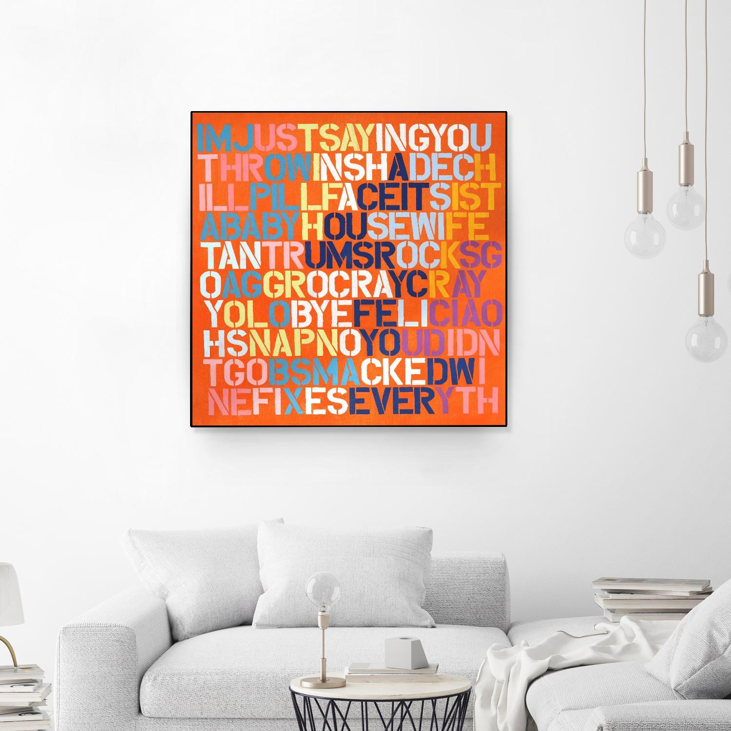 Cray Cray by Daleno Art on GIANT ART - orange abstract writing