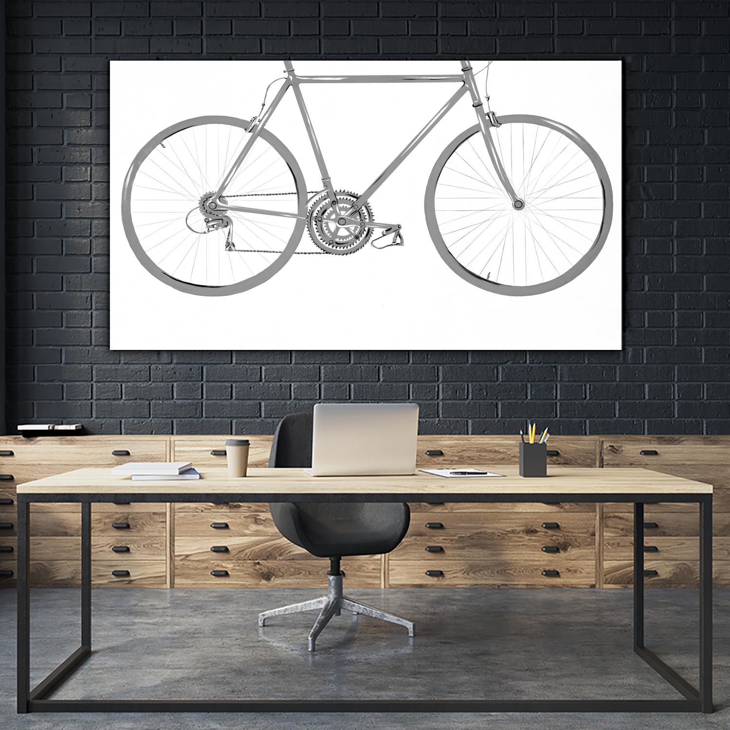 Energy Saved and Burned by Daleno Art on GIANT ART - grey figurative bicyclette
