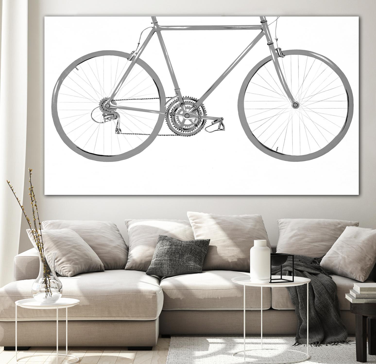 Energy Saved and Burned by Daleno Art on GIANT ART - grey figurative bicyclette