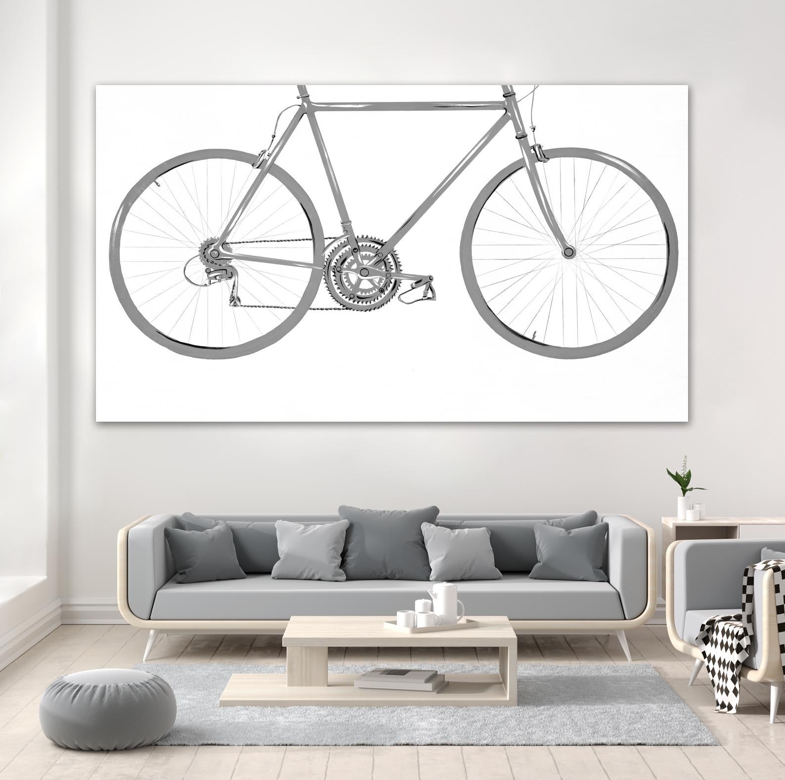 Energy Saved and Burned by Daleno Art on GIANT ART - grey figurative bicyclette