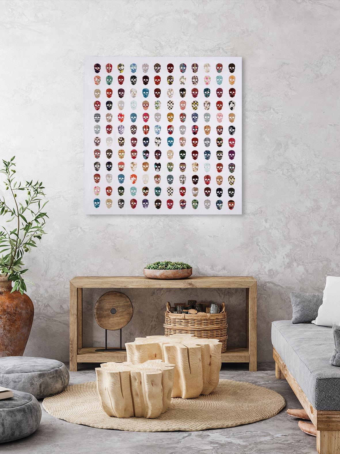 Gorgeous Crowd by Daleno Art on GIANT ART - red patterns sculls