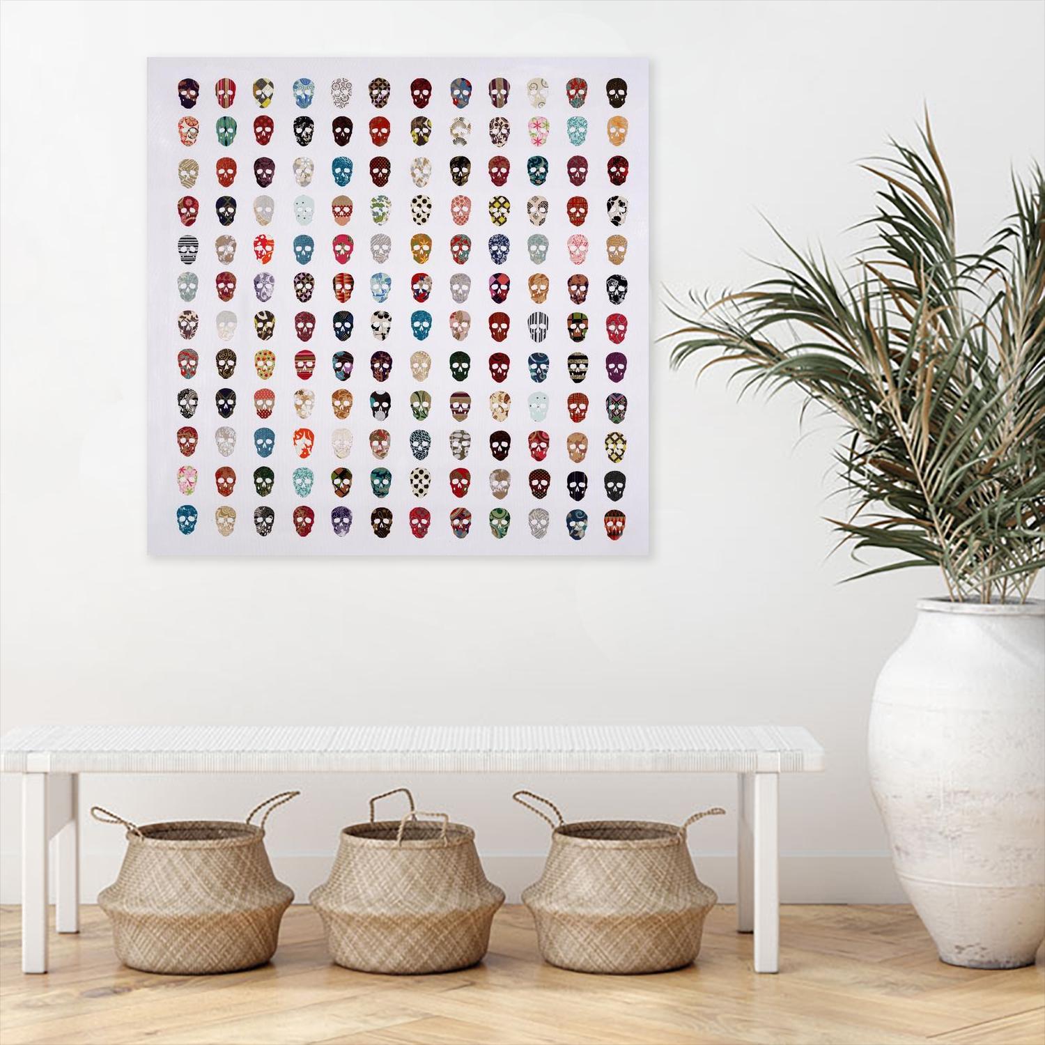 Gorgeous Crowd by Daleno Art on GIANT ART - red patterns sculls