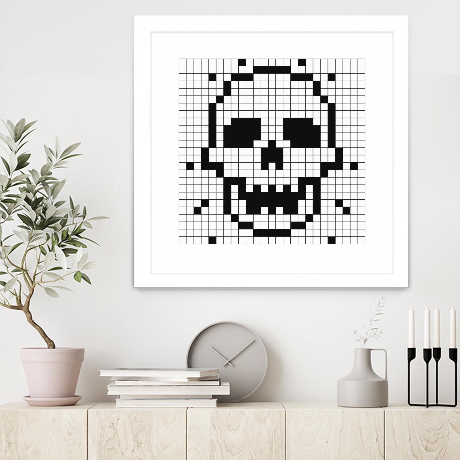 Crossed my Mind by Daleno Art on GIANT ART - white black&white skeleton