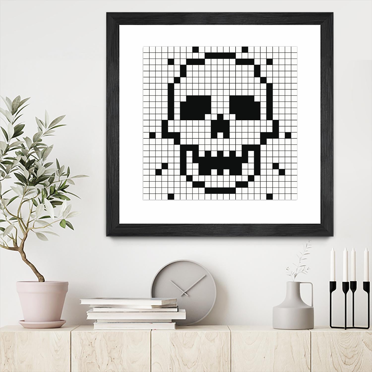 Crossed my Mind by Daleno Art on GIANT ART - white black&white skeleton