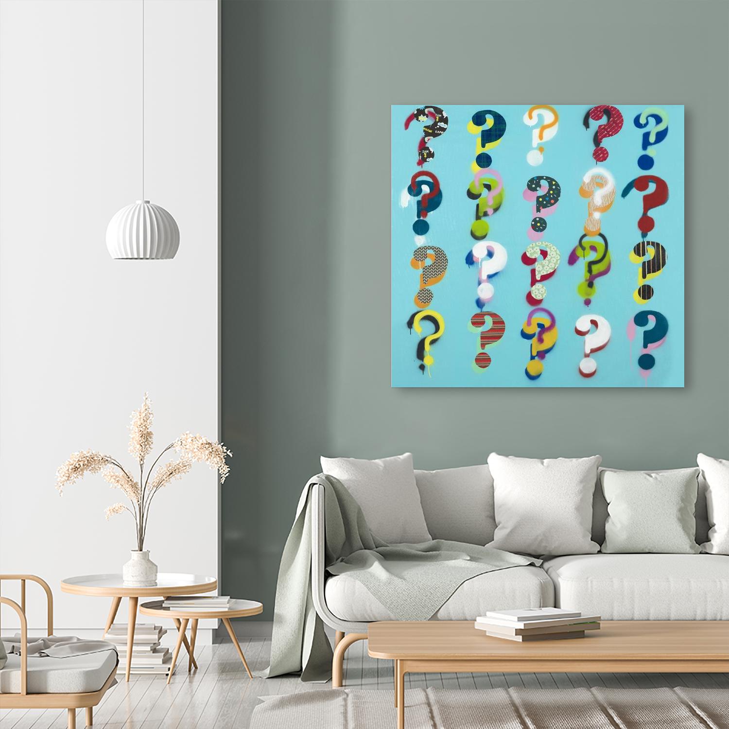 Pop the Question by Daleno Art on GIANT ART - red pattern interrogation point