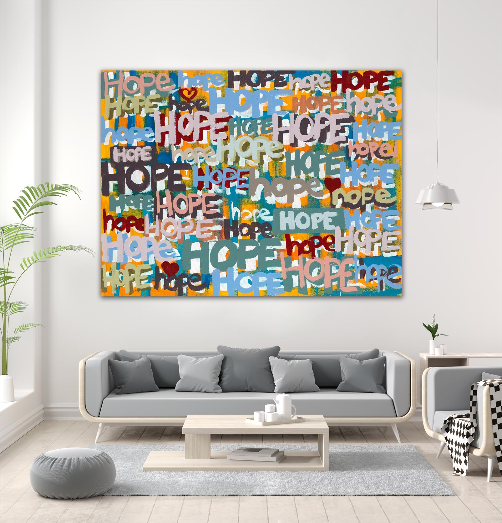 Its Time for Hope by Daleno Art on GIANT ART - red abstract writing