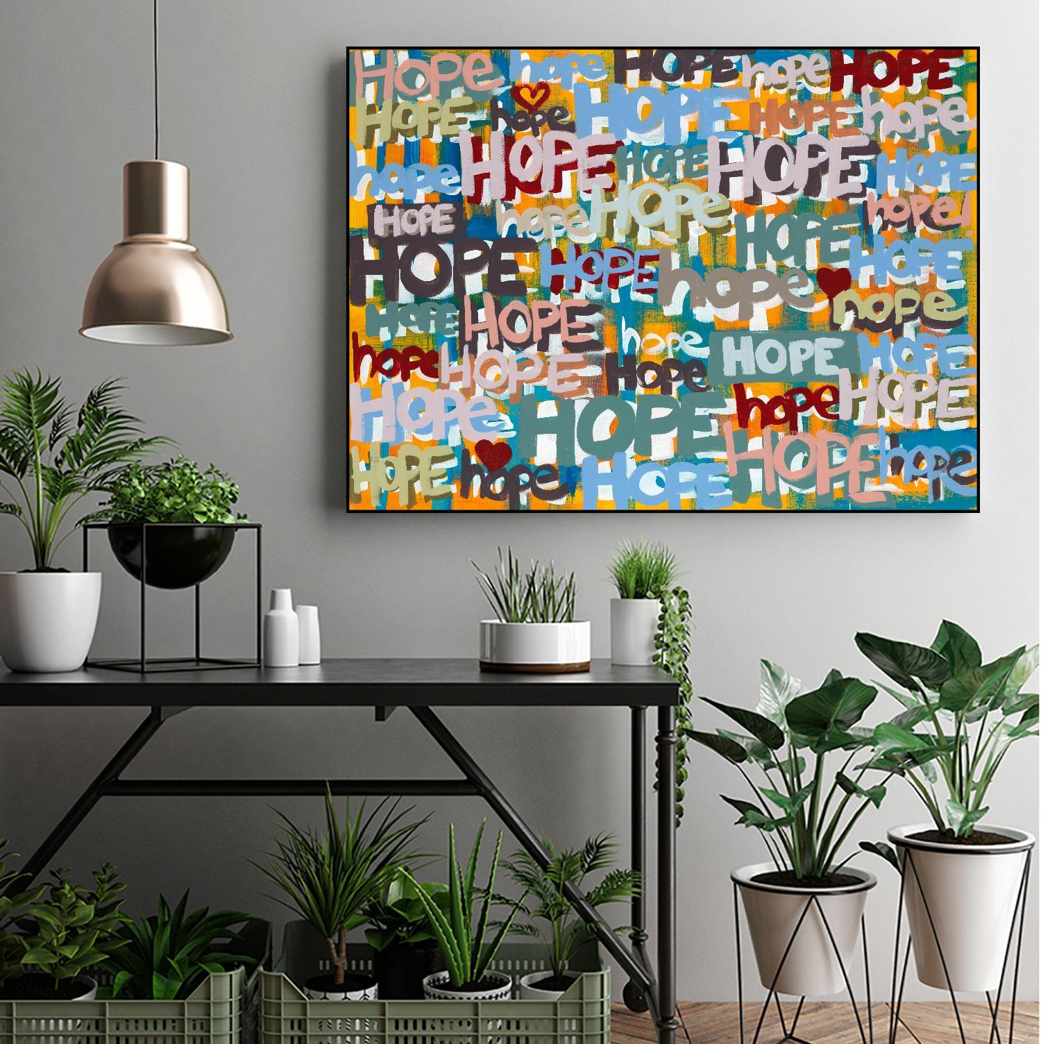 Its Time for Hope by Daleno Art on GIANT ART - red abstract writing
