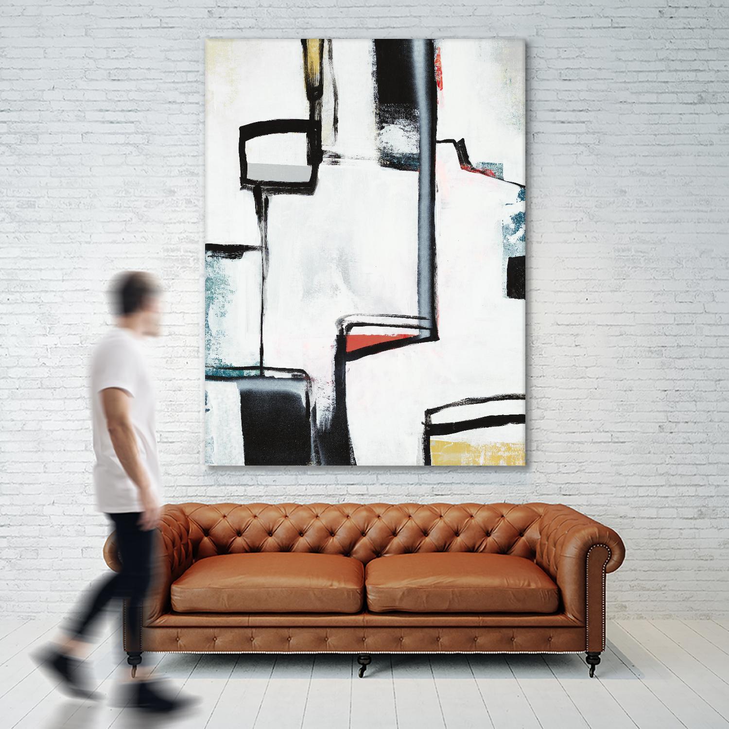 The A Line I by Daleno Art on GIANT ART - red abstract abstrait