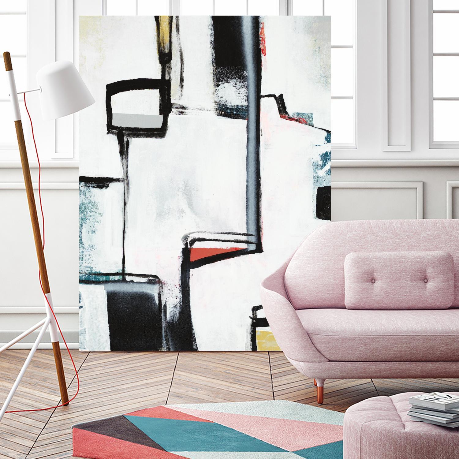 The A Line I by Daleno Art on GIANT ART - red abstract abstrait