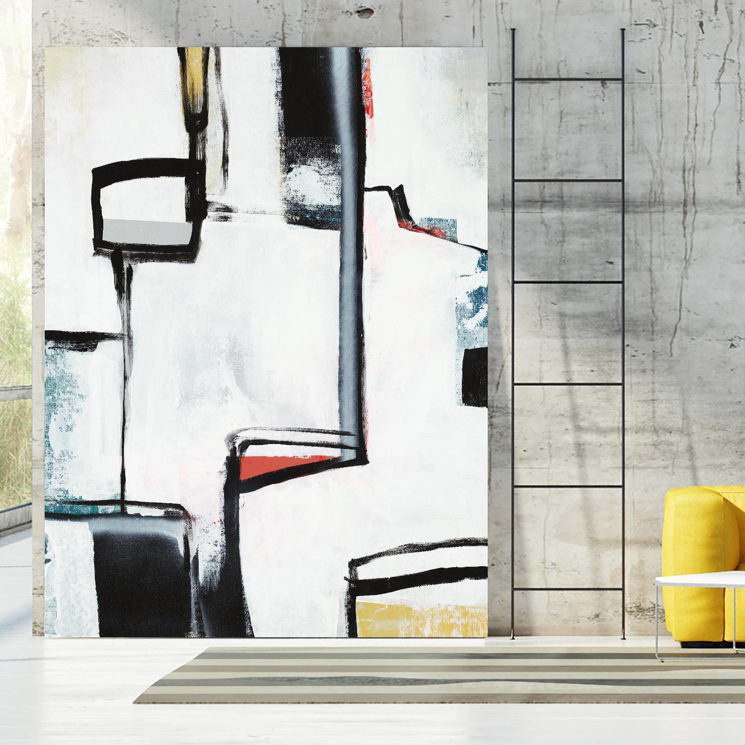 The A Line I by Daleno Art on GIANT ART - red abstract abstrait