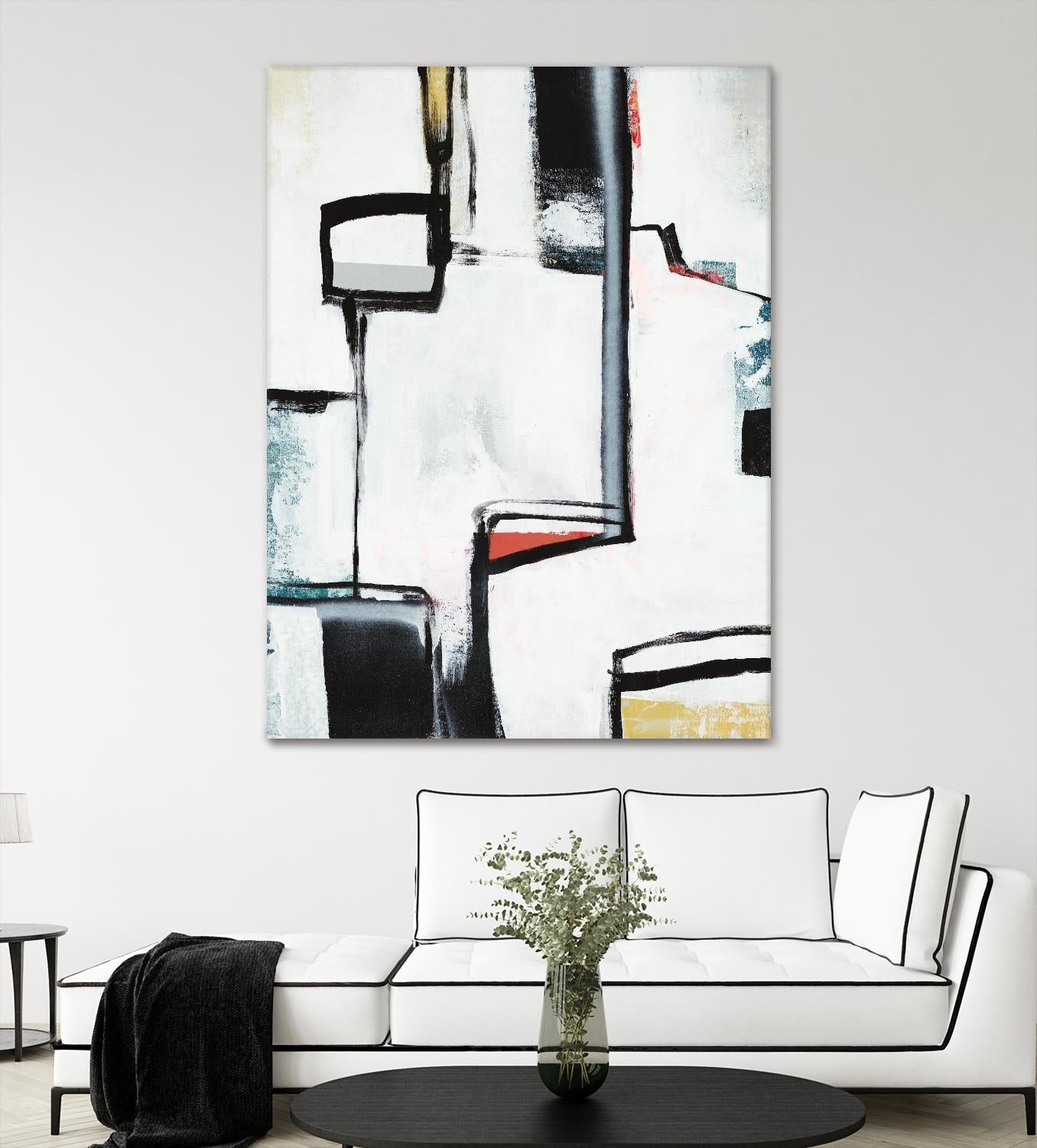 The A Line I by Daleno Art on GIANT ART - red abstract abstrait