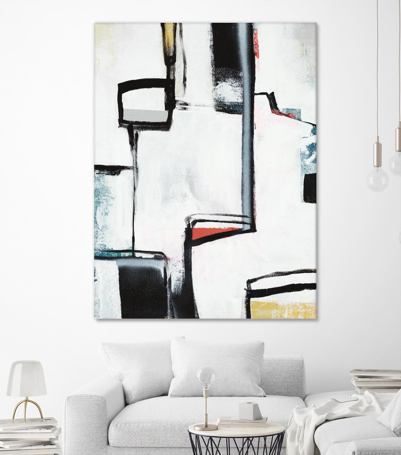 The A Line I by Daleno Art on GIANT ART - red abstract abstrait