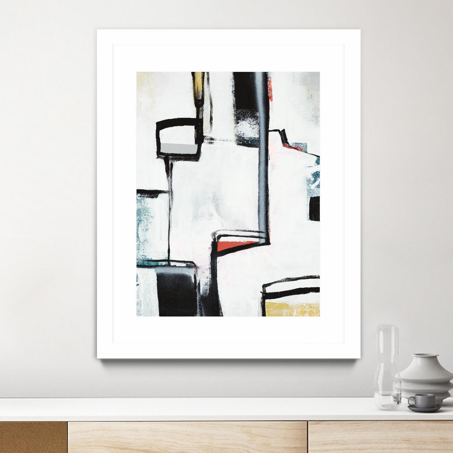 The A Line I by Daleno Art on GIANT ART - red abstract abstrait