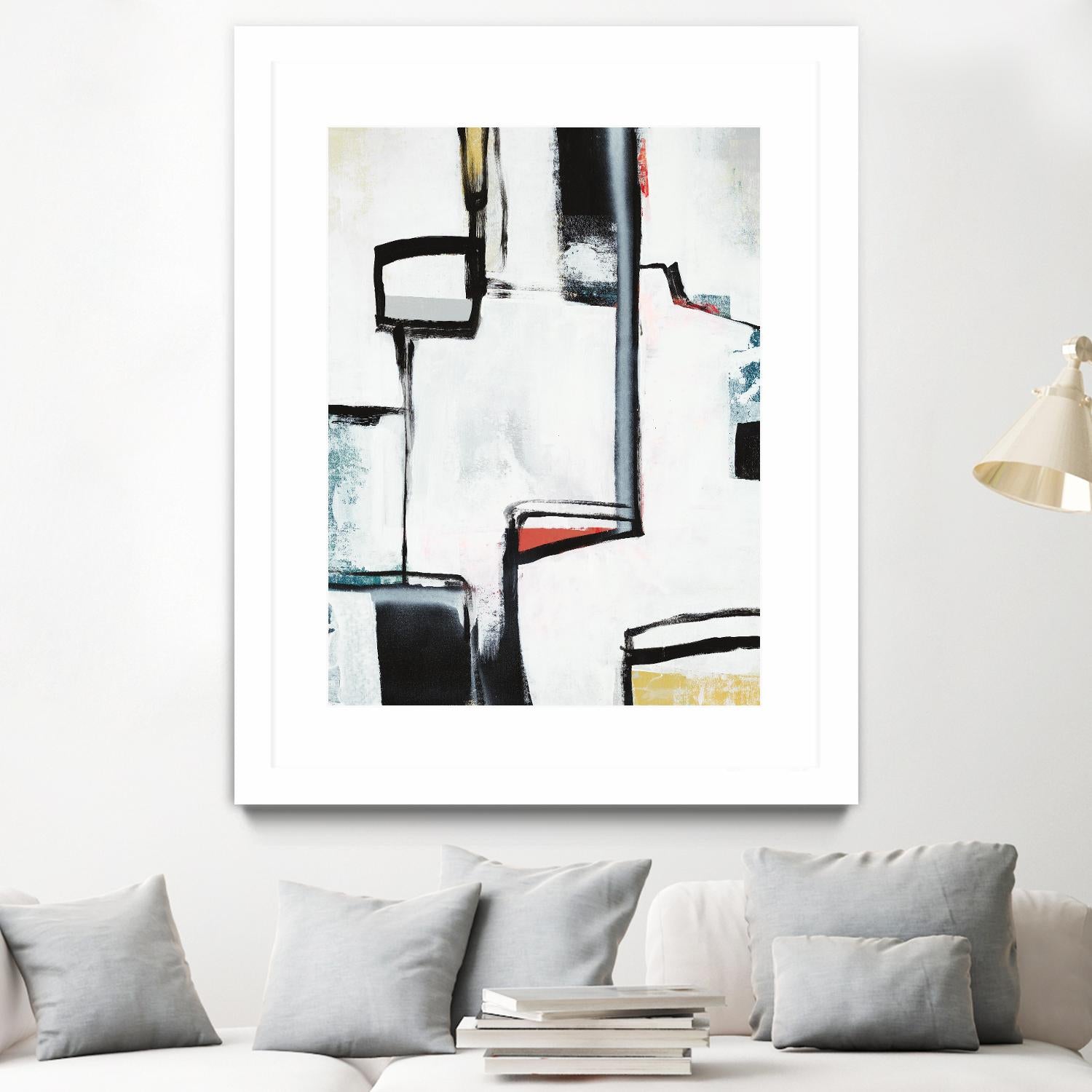 The A Line I by Daleno Art on GIANT ART - red abstract abstrait