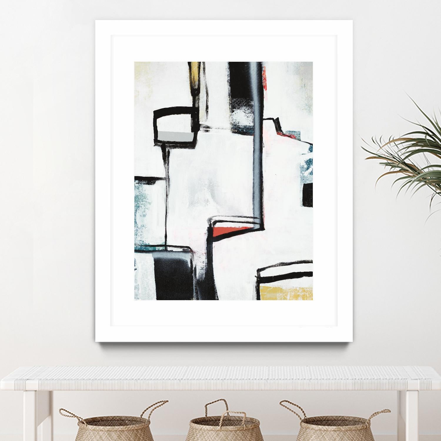 The A Line I by Daleno Art on GIANT ART - red abstract abstrait