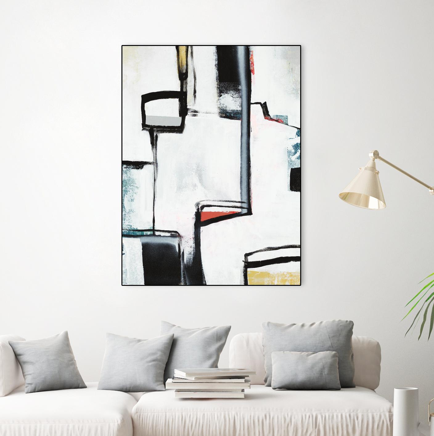 The A Line I by Daleno Art on GIANT ART - red abstract abstrait