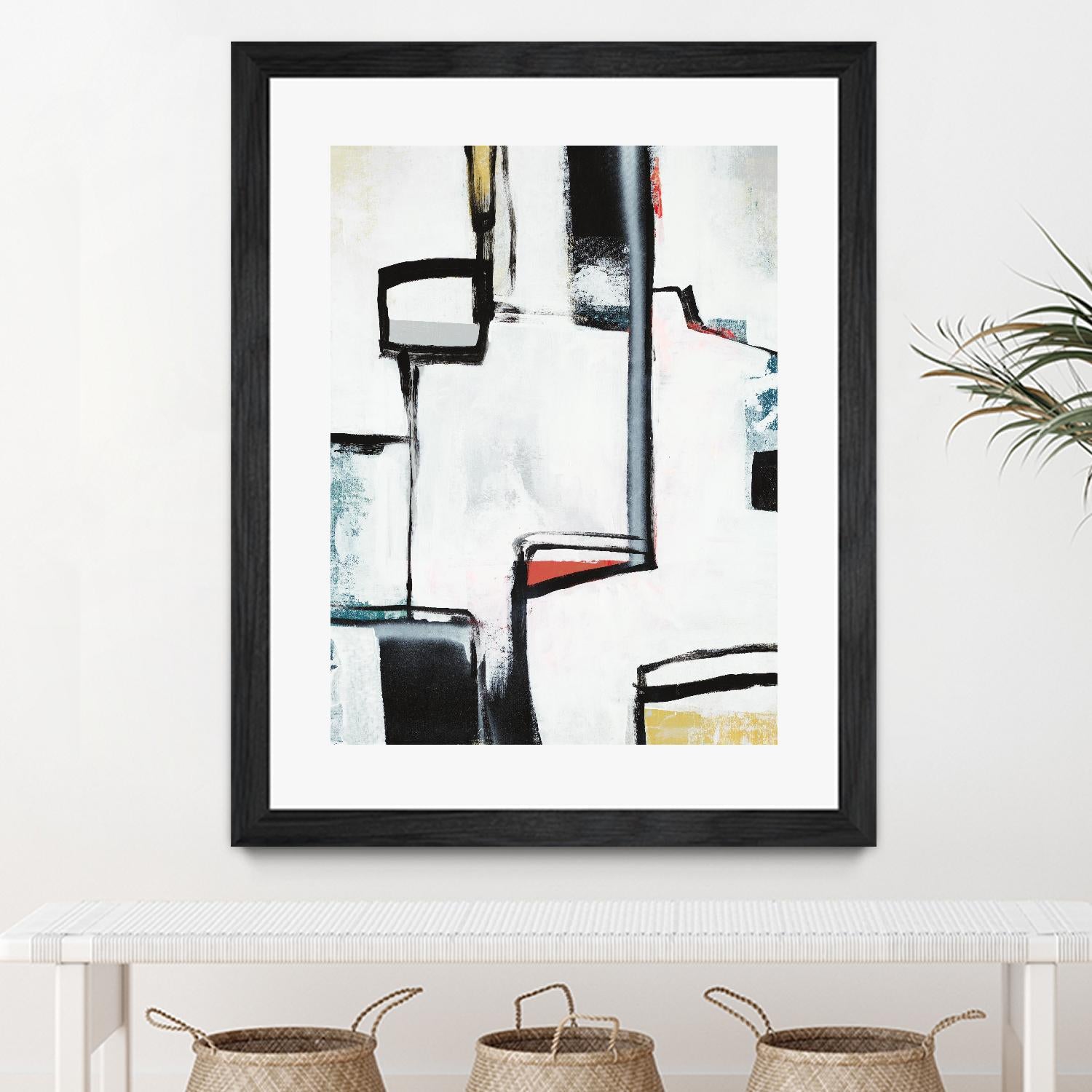 The A Line I by Daleno Art on GIANT ART - red abstract abstrait