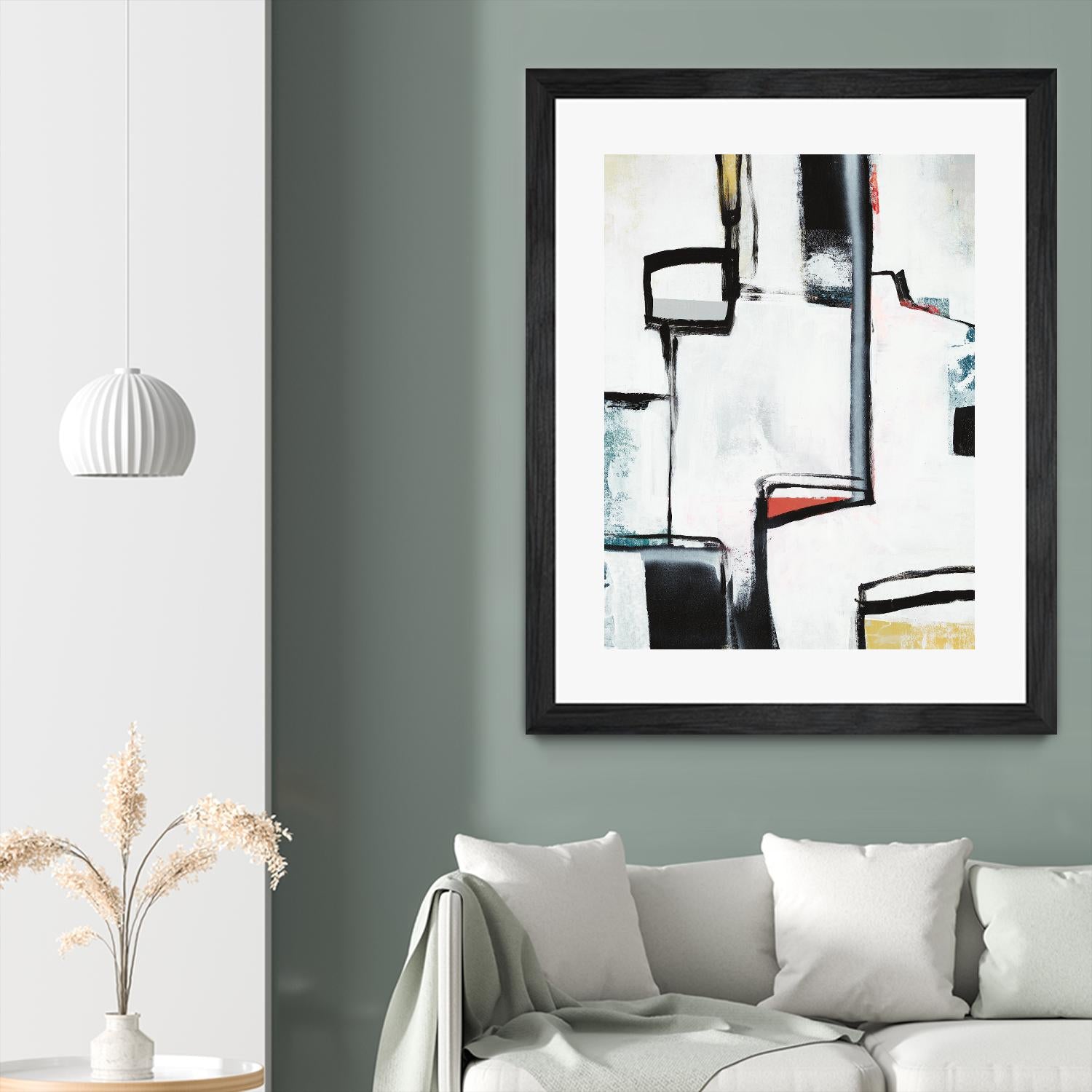 The A Line I by Daleno Art on GIANT ART - red abstract abstrait