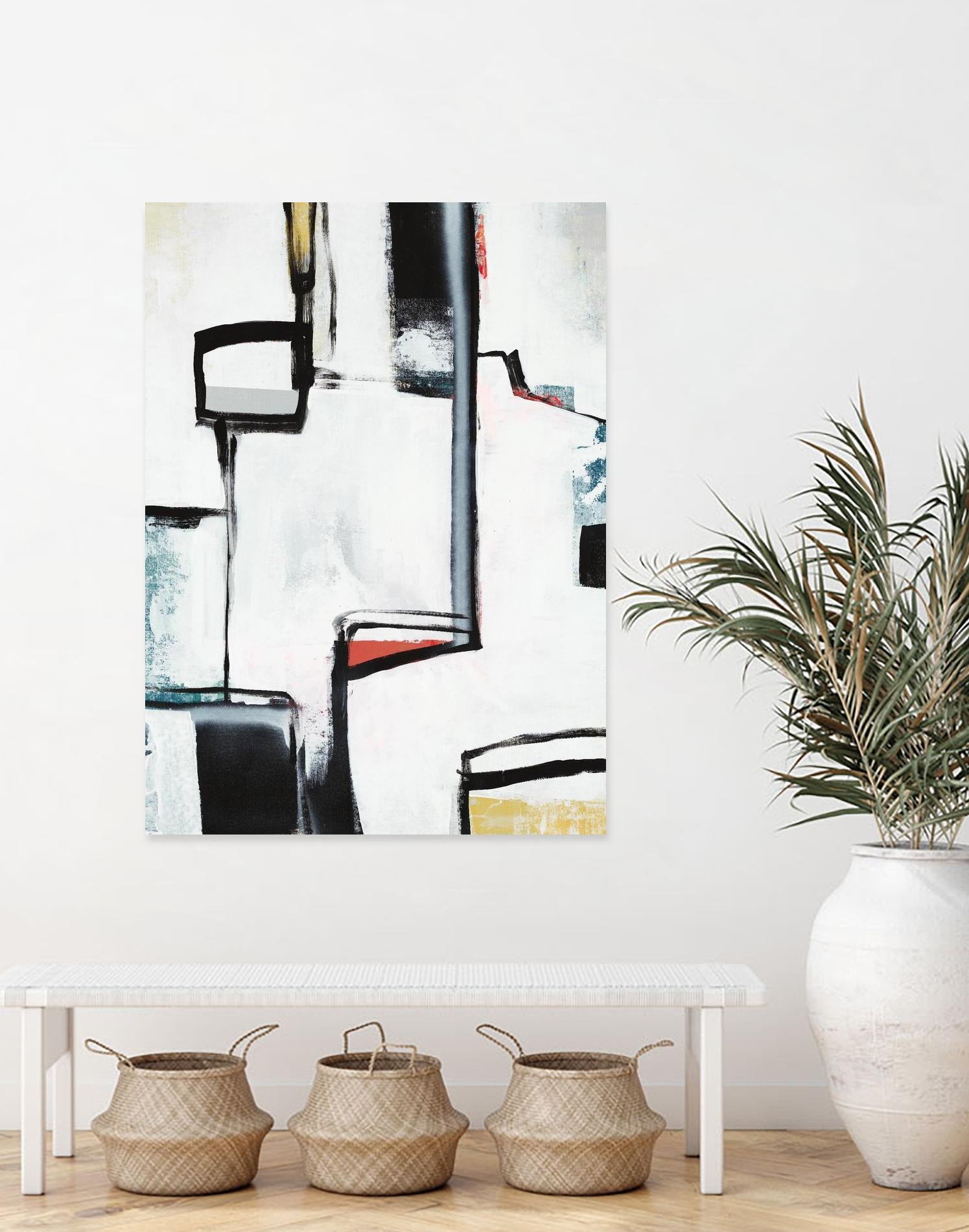 The A Line I by Daleno Art on GIANT ART - red abstract abstrait