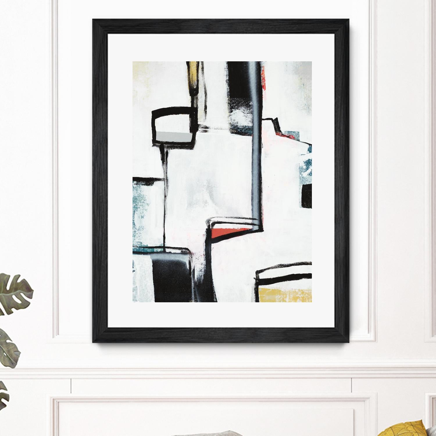 The A Line I by Daleno Art on GIANT ART - red abstract abstrait