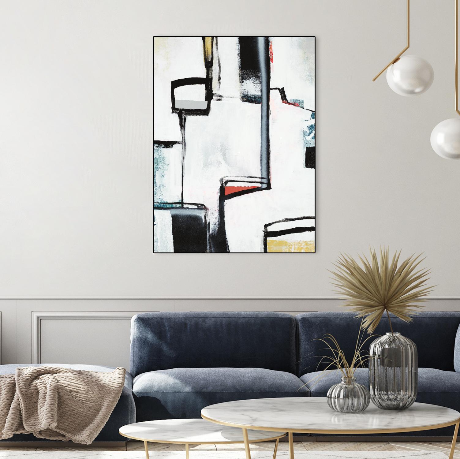 The A Line I by Daleno Art on GIANT ART - red abstract abstrait