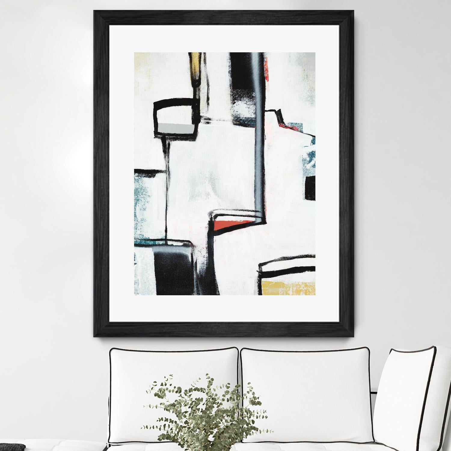 The A Line I by Daleno Art on GIANT ART - red abstract abstrait