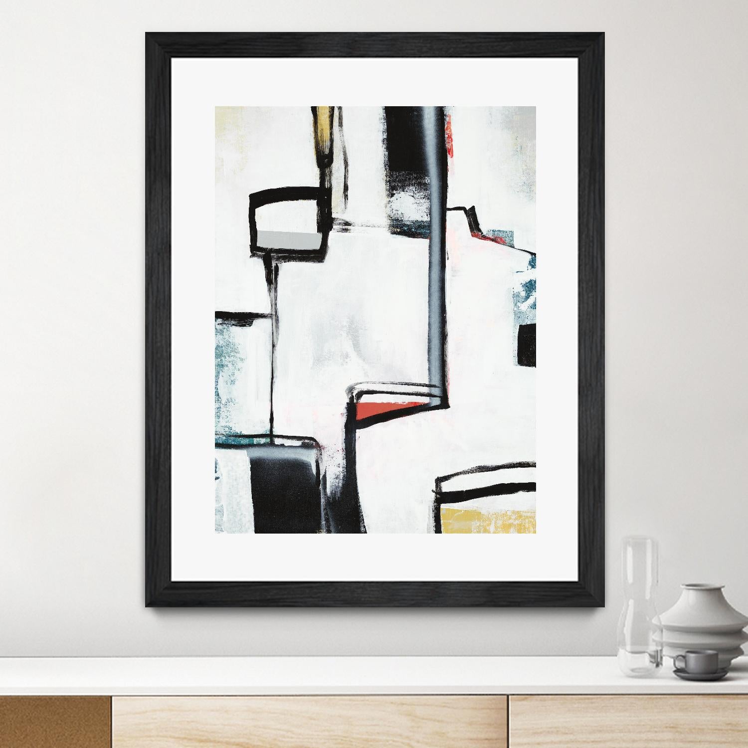 The A Line I by Daleno Art on GIANT ART - red abstract abstrait