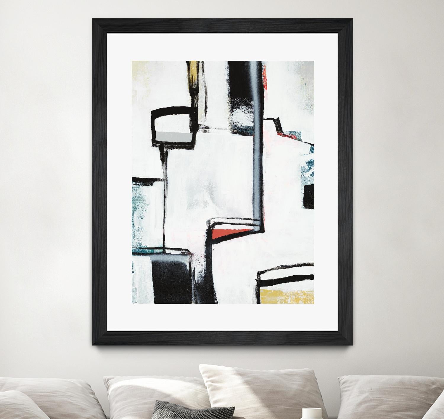 The A Line I by Daleno Art on GIANT ART - red abstract abstrait