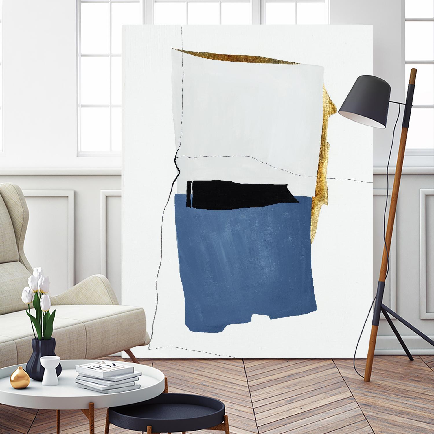 Setting Early I by Daleno Art on GIANT ART - gold shapes abstrait