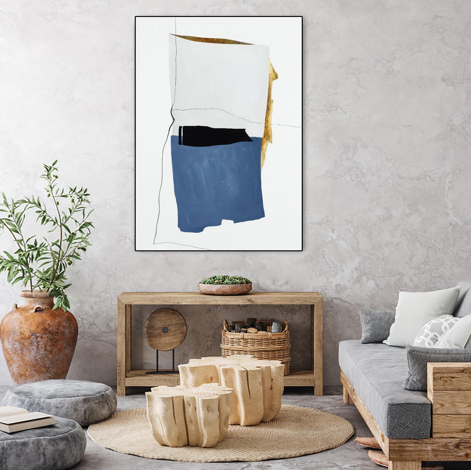 Setting Early I by Daleno Art on GIANT ART - gold shapes abstrait