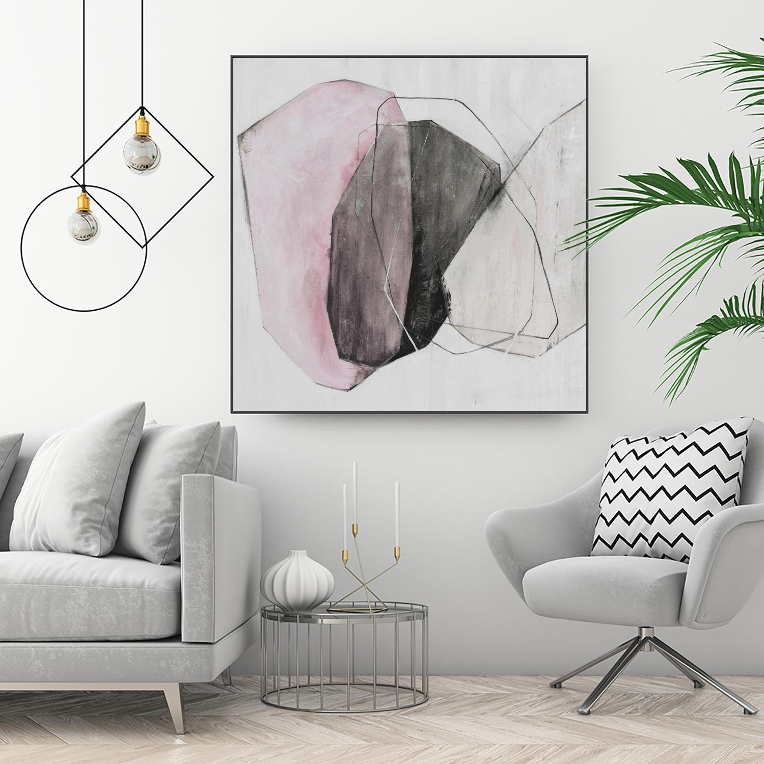 Tickled With Pink by Daleno Art on GIANT ART - pink shapes abstrait