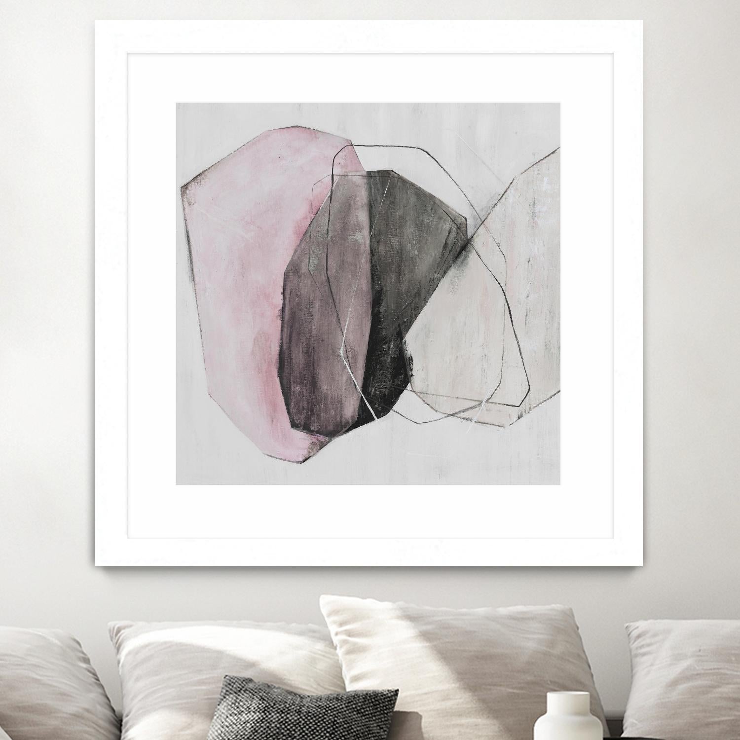 Tickled With Pink by Daleno Art on GIANT ART - pink shapes abstrait
