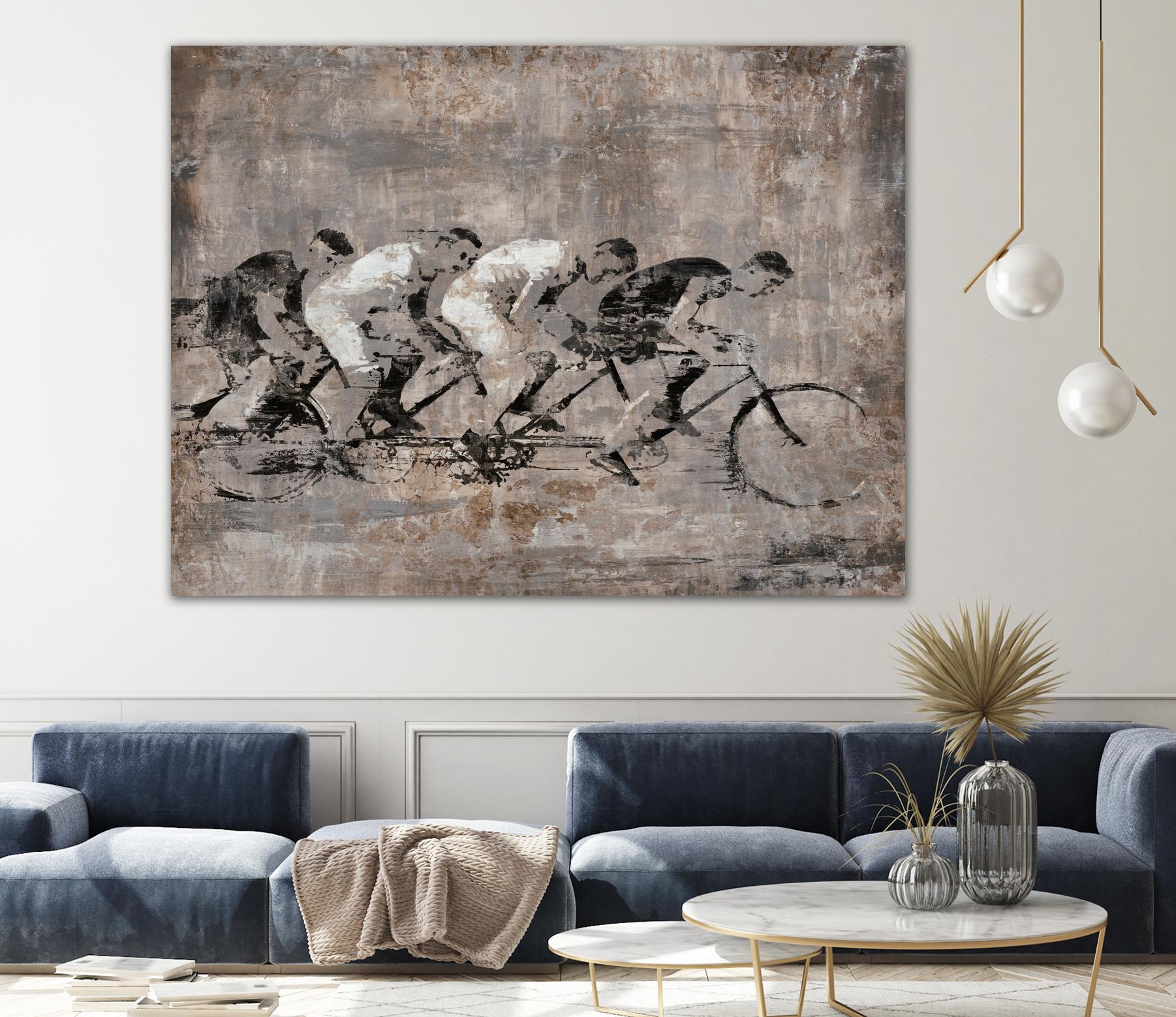 Day to Remember by Daleno Art on GIANT ART - grey figurative bikes