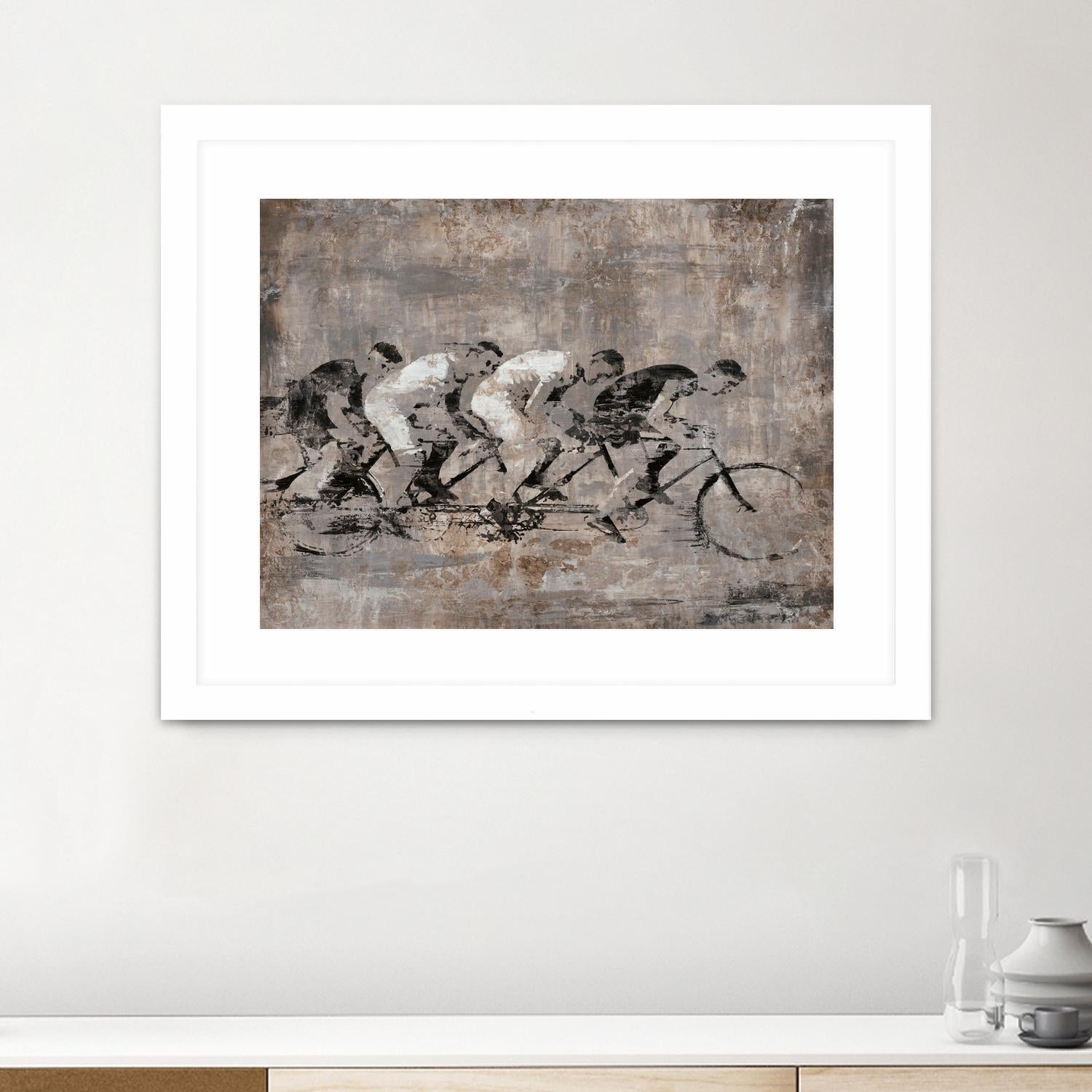 Day to Remember by Daleno Art on GIANT ART - grey figurative bikes