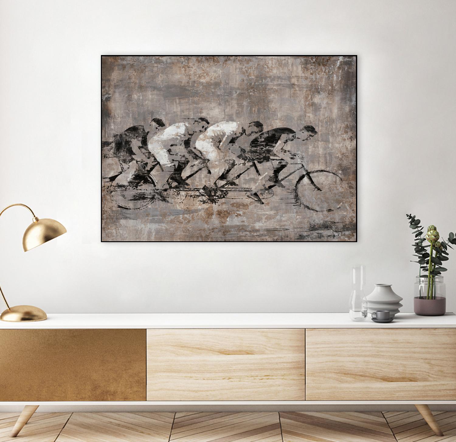 Day to Remember by Daleno Art on GIANT ART - grey figurative bikes