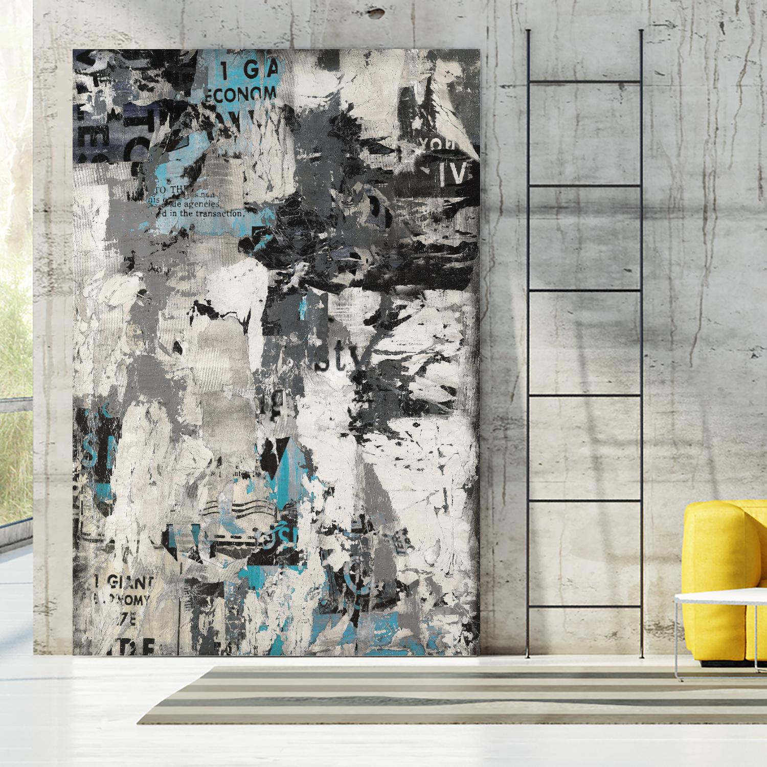 Wall Street Transactions.tif by Daleno Art on GIANT ART - blue street art abstrait